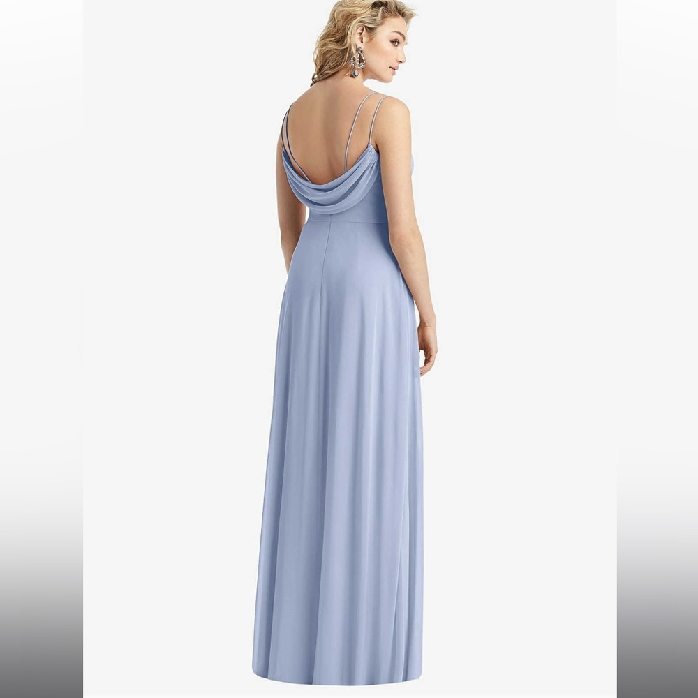 After Six Sky Blue back Drape double Spaghetti Strap Dress NWT Size 0